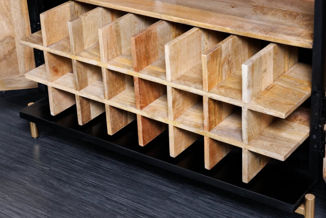 Mandala Solid Wood Bar Cabinet