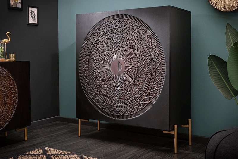 Mandala Solid Wood Cabinet