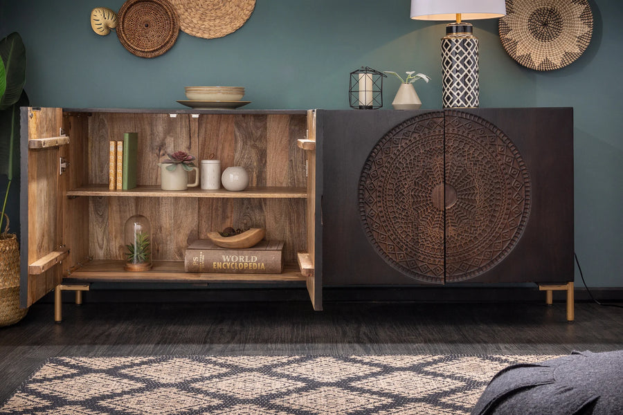 Mandala Solid Wood Sideboard