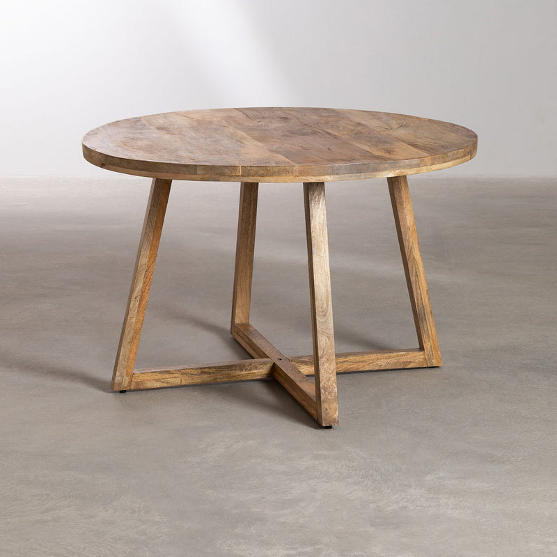 round dining table in mango wood